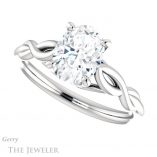 Oval Shaped Forever One Moissanite Engagement Ring #GTJ1137-oval-fo-w 5 Oval Shaped Forever One Moissanite Engagement Ring #GTJ1137-oval-fo-w