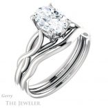 Oval Shaped Forever One Moissanite Engagement Ring #GTJ1137-oval-fo-w 6 Oval Shaped Forever One Moissanite Engagement Ring #GTJ1137-oval-fo-w