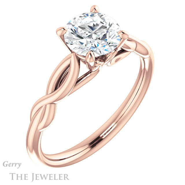 Round Cut Forever One Moissanite Engagement Ring #GTJ1137-round-fo-r 4 Round Cut Forever One Moissanite Engagement Ring #GTJ1137-round-fo-r