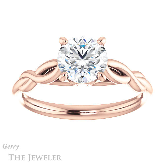 Round Cut Forever One Moissanite Engagement Ring #GTJ1137-round-fo-r 1 Round Cut Forever One Moissanite Engagement Ring #GTJ1137-round-fo-r