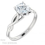 Round Cut Forever One Moissanite Engagement Ring #GTJ1137-round-fo-w 4 Round Cut Forever One Moissanite Engagement Ring #GTJ1137-round-fo-w
