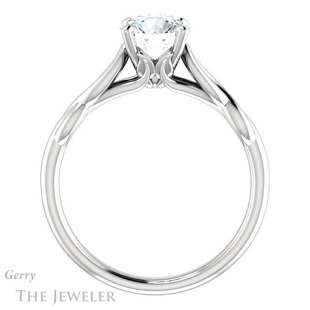 Round Cut Forever One Moissanite Engagement Ring #GTJ1137-round-fo-w 2 Round Cut Forever One Moissanite Engagement Ring #GTJ1137-round-fo-w