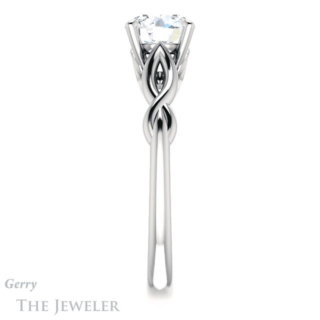 Round Cut Forever One Moissanite Engagement Ring #GTJ1137-round-fo-w 3 Round Cut Forever One Moissanite Engagement Ring #GTJ1137-round-fo-w