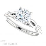 Round Cut Forever One Moissanite Engagement Ring #GTJ1137-round-fo-w 5 Round Cut Forever One Moissanite Engagement Ring #GTJ1137-round-fo-w