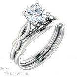 Round Cut Forever One Moissanite Engagement Ring #GTJ1137-round-fo-w 6 Round Cut Forever One Moissanite Engagement Ring #GTJ1137-round-fo-w