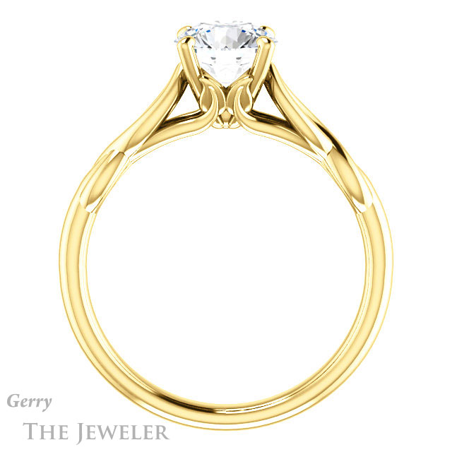 Round Cut Forever One Moissanite Engagement Ring #GTJ1137-round-fo-y 2 Round Cut Forever One Moissanite Engagement Ring #GTJ1137-round-fo-y