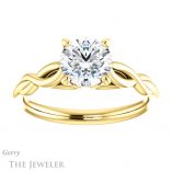 Round Cut Forever One Moissanite Engagement Ring #GTJ1137-round-fo-y 1 Round Cut Forever One Moissanite Engagement Ring #GTJ1137-round-fo-y