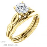 Round Cut Forever One Moissanite Engagement Ring #GTJ1137-round-fo-y 6 Round Cut Forever One Moissanite Engagement Ring #GTJ1137-round-fo-y