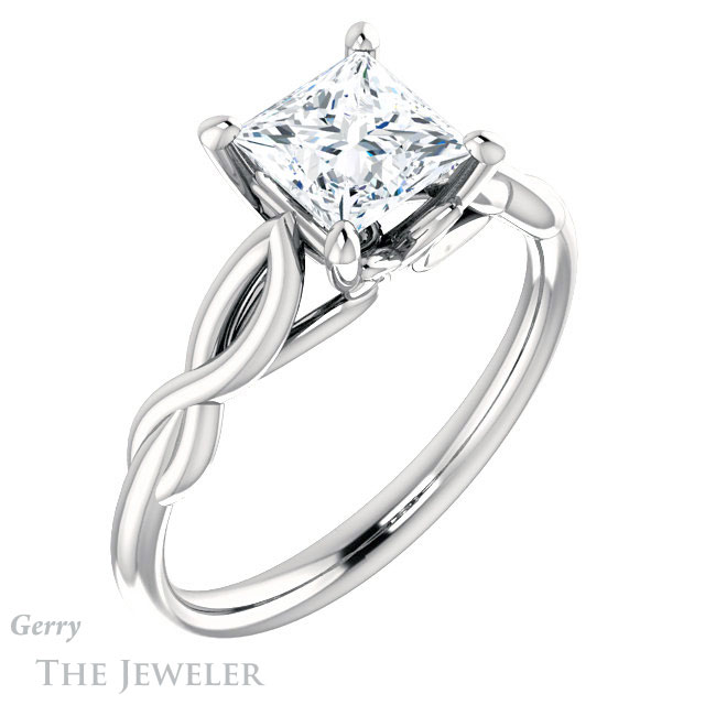 Princess Cut Forever One Moissanite Engagement Ring #GTJ1137-square-fo-w 4 Princess Cut Forever One Moissanite Engagement Ring #GTJ1137-square-fo-w