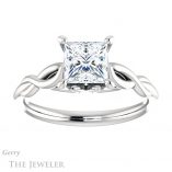 Princess Cut Forever One Moissanite Engagement Ring #GTJ1137-square-fo-w 1 Princess Cut Forever One Moissanite Engagement Ring #GTJ1137-square-fo-w