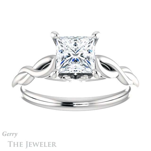 Princess Cut Forever One Moissanite Engagement Ring #GTJ1137-square-fo-w 1 Princess Cut Forever One Moissanite Engagement Ring #GTJ1137-square-fo-w