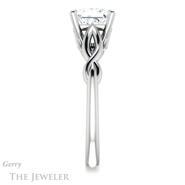 Princess Cut Forever One Moissanite Engagement Ring #GTJ1137-square-fo-w 3 Princess Cut Forever One Moissanite Engagement Ring #GTJ1137-square-fo-w
