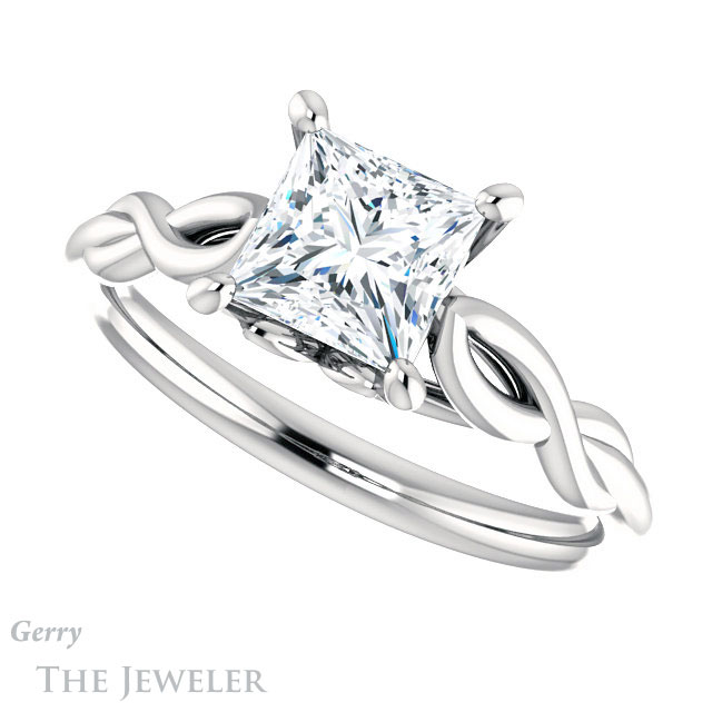 Princess Cut Forever One Moissanite Engagement Ring #GTJ1137-square-fo-w 5 Princess Cut Forever One Moissanite Engagement Ring #GTJ1137-square-fo-w