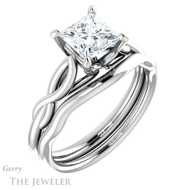 Princess Cut Forever One Moissanite Engagement Ring #GTJ1137-square-fo-w 6 Princess Cut Forever One Moissanite Engagement Ring #GTJ1137-square-fo-w