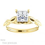 Princess Cut Forever One Moissanite Engagement Ring #GTJ1137-square-fo-y 1 Princess Cut Forever One Moissanite Engagement Ring #GTJ1137-square-fo-y