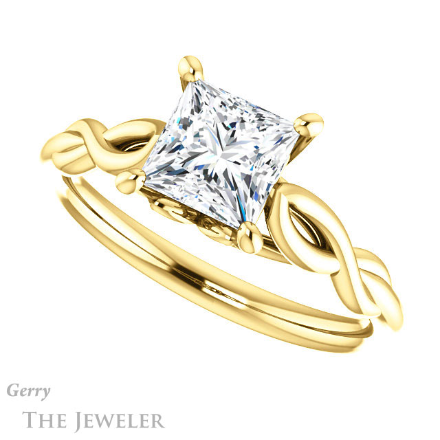Princess Cut Forever One Moissanite Engagement Ring #GTJ1137-square-fo-y 5 Princess Cut Forever One Moissanite Engagement Ring #GTJ1137-square-fo-y