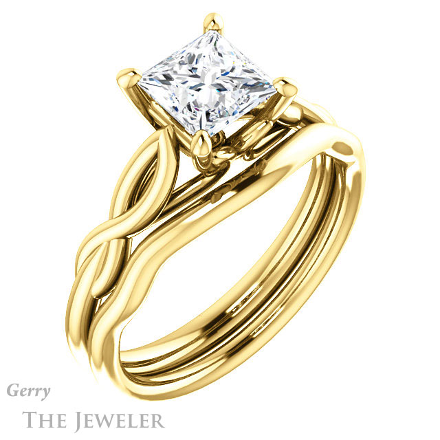 Princess Cut Forever One Moissanite Engagement Ring #GTJ1137-square-fo-y 6 Princess Cut Forever One Moissanite Engagement Ring #GTJ1137-square-fo-y