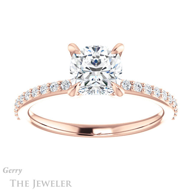 Cushion Cut Forever One Moissanite Engagement Ring #GTJ1138-cushion-fo-r 1 Cushion Cut Forever One Moissanite Engagement Ring #GTJ1138-cushion-fo-r