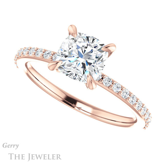Cushion Cut Forever One Moissanite Engagement Ring #GTJ1138-cushion-fo-r 5 Cushion Cut Forever One Moissanite Engagement Ring #GTJ1138-cushion-fo-r