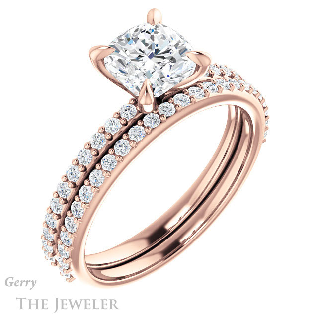 Cushion Cut Forever One Moissanite Engagement Ring #GTJ1138-cushion-fo-r 6 Cushion Cut Forever One Moissanite Engagement Ring #GTJ1138-cushion-fo-r