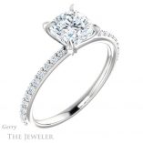 Cushion Cut Forever One Moissanite Engagement Ring #GTJ1138-cushion-fo-w 4 Cushion Cut Forever One Moissanite Engagement Ring #GTJ1138-cushion-fo-w