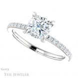 Cushion Cut Forever One Moissanite Engagement Ring #GTJ1138-cushion-fo-w 5 Cushion Cut Forever One Moissanite Engagement Ring #GTJ1138-cushion-fo-w