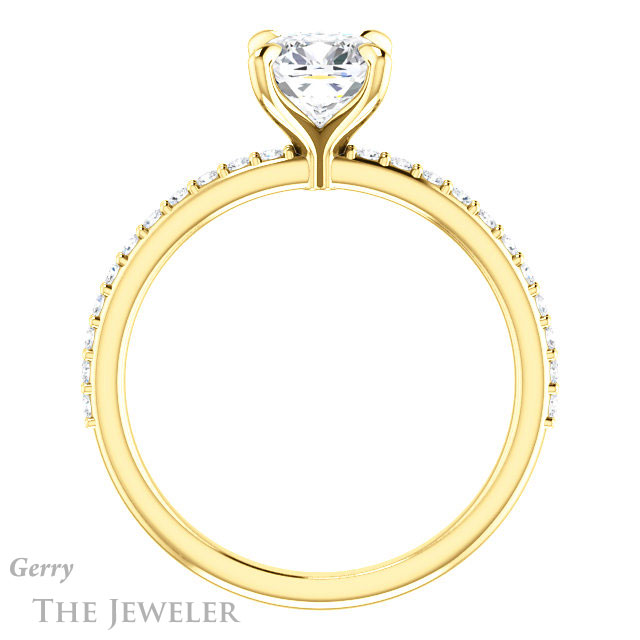 Cushion Cut Forever One Moissanite Engagement Ring #GTJ1138-cushion-fo-y