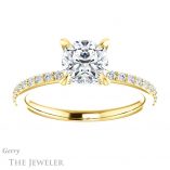 Cushion Cut Forever One Moissanite Engagement Ring #GTJ1138-cushion-fo-y 1 Cushion Cut Forever One Moissanite Engagement Ring #GTJ1138-cushion-fo-y