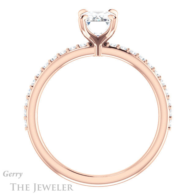 Emerald Cut Forever Brilliant Moissanite Engagement Ring #GTJ1138-emerald-fb-r