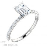 Emerald Cut Forever One Moissanite Engagement Ring #GTJ1138-emerald-fb-w 4 Emerald Cut Forever Brilliant Moissanite Engagement Ring #GTJ1138-emerald-fb-w