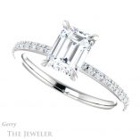 Emerald Cut Forever One Moissanite Engagement Ring #GTJ1138-emerald-fb-w 5 Emerald Cut Forever Brilliant Moissanite Engagement Ring #GTJ1138-emerald-fb-w