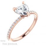 Heart Shaped Forever One Moissanite Engagement Ring #GTJ1138-heart-fb-r 4 Heart Shaped Forever Brilliant Moissanite Engagement Ring #GTJ1138-heart-fb-r