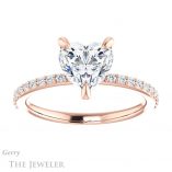 Heart Shaped Forever One Moissanite Engagement Ring #GTJ1138-heart-fb-r 1 Heart Shaped Forever Brilliant Moissanite Engagement Ring #GTJ1138-heart-fb-r