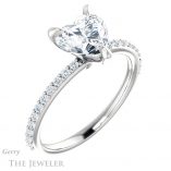 Heart Shaped Forever One Moissanite Engagement Ring #GTJ1138-heart-fb-w 4 Heart Shaped Forever Brilliant Moissanite Engagement Ring #GTJ1138-heart-fb-w