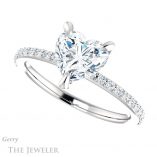 Heart Shaped Forever One Moissanite Engagement Ring #GTJ1138-heart-fb-w 5 Heart Shaped Forever Brilliant Moissanite Engagement Ring #GTJ1138-heart-fb-w