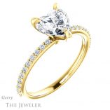 Heart Shaped Forever One Moissanite Engagement Ring #GTJ1138-heart-fb-y 4 Heart Shaped Forever Brilliant Moissanite Engagement Ring #GTJ1138-heart-fb-y