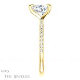 Heart Shaped Forever One Moissanite Engagement Ring #GTJ1138-heart-fb-y 3 Heart Shaped Forever Brilliant Moissanite Engagement Ring #GTJ1138-heart-fb-y