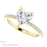 Heart Shaped Forever One Moissanite Engagement Ring #GTJ1138-heart-fb-y 5 Heart Shaped Forever Brilliant Moissanite Engagement Ring #GTJ1138-heart-fb-y