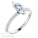 Marquise Cut Forever Brilliant Moissanite Engagement Ring #GTJ1138-marquise-fb-w