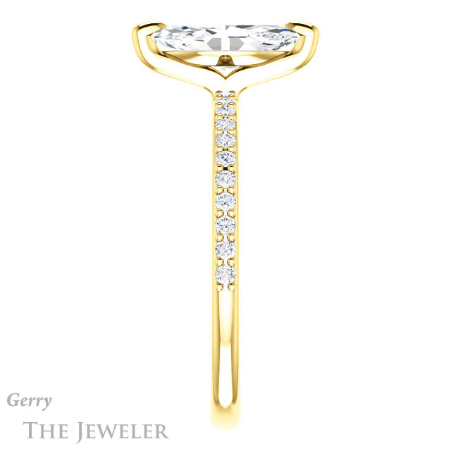 Marquise Cut Forever Brilliant Moissanite Engagement Ring #GTJ1138-marquise-fb-y