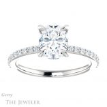 Oval Shaped Forever One Moissanite Engagement Ring #GTJ1138-oval-fo-w