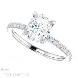 Oval Shaped Forever One Moissanite Engagement Ring #GTJ1138-oval-fo-w