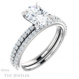 Oval Shaped Forever One Moissanite Engagement Ring #GTJ1138-oval-fo-w