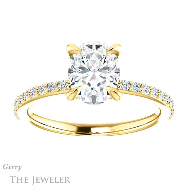 Oval Shaped Forever One Moissanite Engagement Ring #GTJ1138-oval-fo-y 1 Oval Shaped Forever One Moissanite Engagement Ring #GTJ1138-oval-fo-y