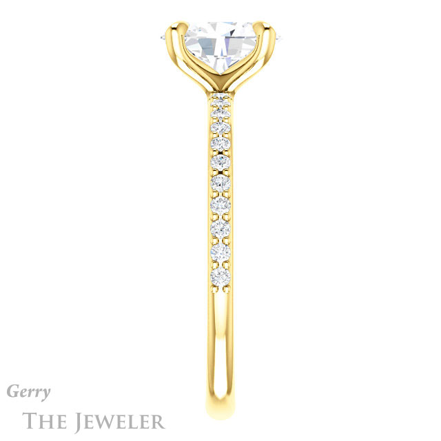 Oval Shaped Forever One Moissanite Engagement Ring #GTJ1138-oval-fo-y 3 Oval Shaped Forever One Moissanite Engagement Ring #GTJ1138-oval-fo-y