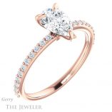 Pear Shaped Forever Brilliant Moissanite Engagement Ring #GTJ1138-pear-fb-r