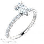 Pear Shaped Forever One Moissanite Engagement Ring #GTJ1138-pear-fb-w 4 Pear Shaped Forever Brilliant Moissanite Engagement Ring #GTJ1138-pear-fb-w