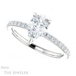 Pear Shaped Forever One Moissanite Engagement Ring #GTJ1138-pear-fb-w 5 Pear Shaped Forever Brilliant Moissanite Engagement Ring #GTJ1138-pear-fb-w
