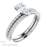 Pear Shaped Forever One Moissanite Engagement Ring #GTJ1138-pear-fb-w 6 Pear Shaped Forever Brilliant Moissanite Engagement Ring #GTJ1138-pear-fb-w