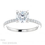 Round Cut Forever One Moissanite Engagement Ring #GTJ1138-round-fo-w 1 Round Cut Forever One Moissanite Engagement Ring #GTJ1138-round-fo-w